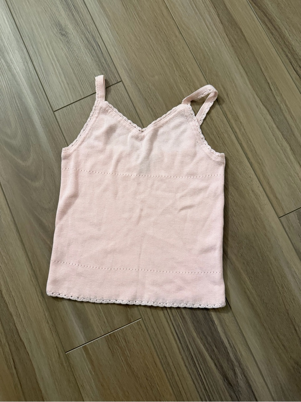 Limited Too Pale Pink Knit Lace-Trim Cami Tank